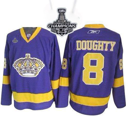 Kings #8 Drew Doughty Purple 2014 Stanley Cup Champions Stitched NHL ...