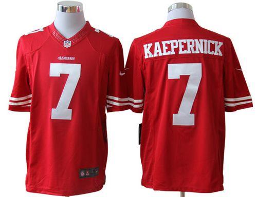 Nike 49ers #7 Colin Kaepernick Red Team Color Men’s Embroidered NFL ...