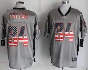 Nike Bears #34 Walter Payton Grey Men’s Stitched NFL Elite USA Flag ...