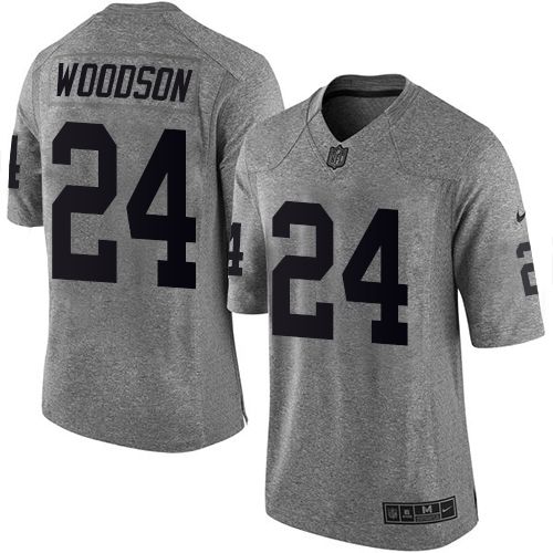 Nike Raiders #24 Charles Woodson Gray Men’s Stitched NFL Limited ...