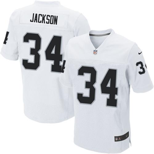 Nike Raiders #34 Bo Jackson White Men’s Embroidered NFL Elite Jersey ...