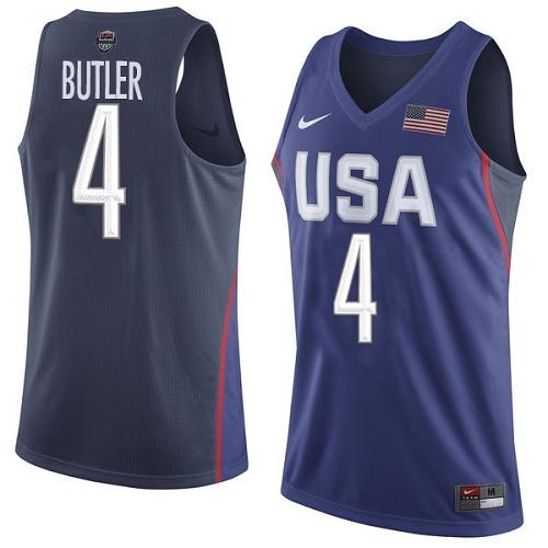 Nike Team USA #4 Jimmy Butler Navy Blue 2016 Dream Team Game NBA Jersey ...