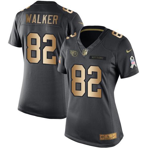 Nike Titans #82 Delanie Walker Black Women’s Stitched NFL Limited Gold ...