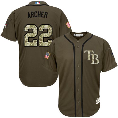 Rays 22 Chris Archer Green Salute to Service Stitched MLB Jersey