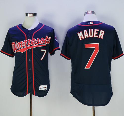 Twins 7 Joe Mauer Navy Blue Flexbase Authentic Collection Stitched Mlb Jersey 5331